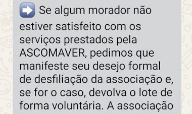 ASCOMAVER manda devolver lotes; ONG enfrenta e defende moradores