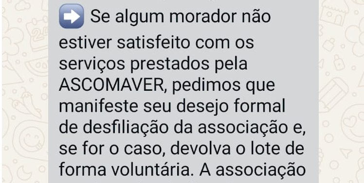 ASCOMAVER manda devolver lotes; ONG enfrenta e defende moradores